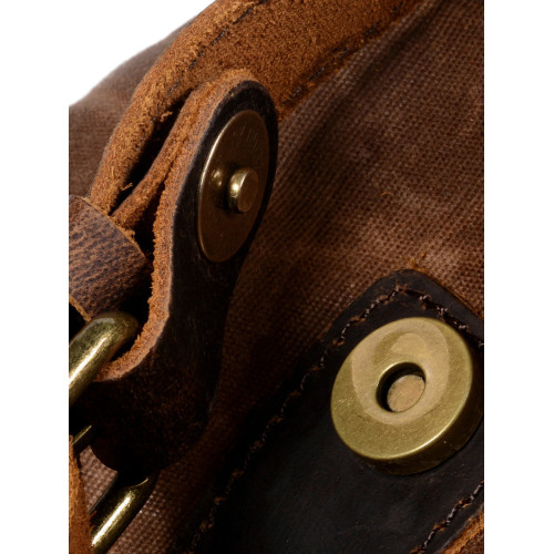 MUCHUAN復古後後背包抽繩男士油蠟帆布包歐美潮流工裝雙肩包學生背囊