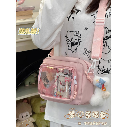 日系ins可愛吧唧痛包 二次元小食量穀子包小包包學生斜後後背包手機包