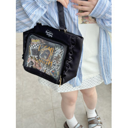 Baachoo原創 花邊通勤緞面托特花園痛包中食量娃包單肩包