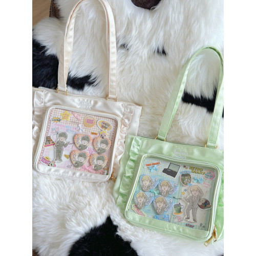 Baachoo原創 花邊通勤緞面托特花園痛包中食量娃包單肩包