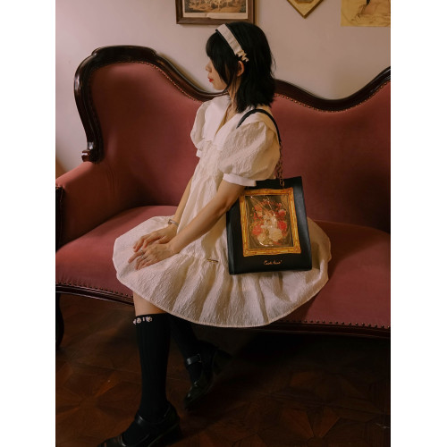 少女心球原創正版油畫文藝復古痛大容量通勤百搭高級感托特單肩包