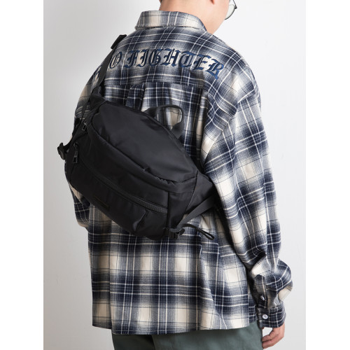 日系大容量男士胸包運動潮流斜後後背包牛津布防水戶外腰包個性騎行包