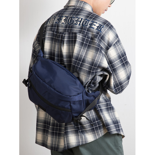 日系大容量男士胸包運動潮流斜後後背包牛津布防水戶外腰包個性騎行包