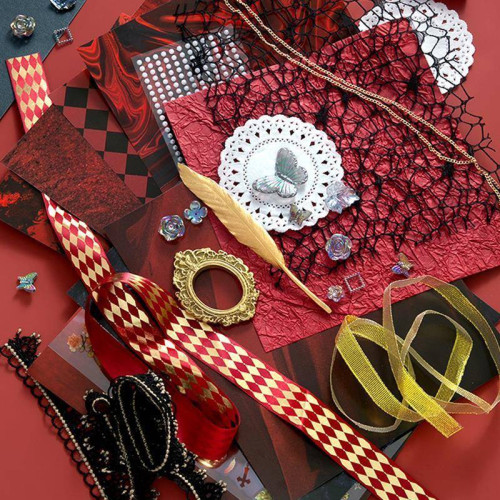 快樂紥包diy材料痛包絲帶蕾絲穀美藍色裝飾素材紙背景紙紥板套裝