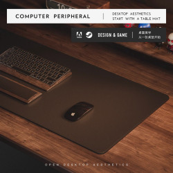 軟木皮革滑鼠墊簡約質感超大電腦桌墊鍵盤墊學習寫字墊辦公室桌墊