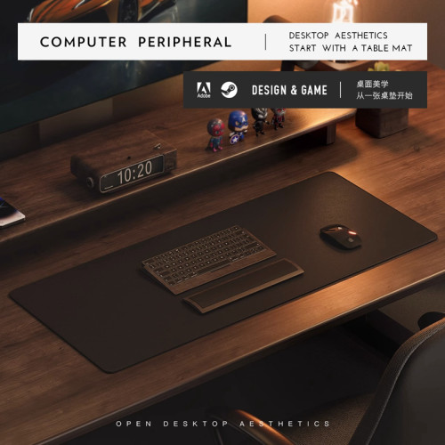 軟木皮革滑鼠墊簡約質感超大電腦桌墊鍵盤墊學習寫字墊辦公室桌墊