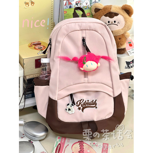 日系ins大學生休閒後後背包少女學院風復古雙肩包女 輕便初高中生書包