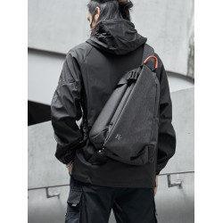 胸包男士通勤包男款機車騎行郵差包後後背包斜後後背包運動潮流單肩包男包