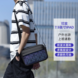 單肩包百搭新款出品男士大容量斜後後背包感男款防水皮膜挎包