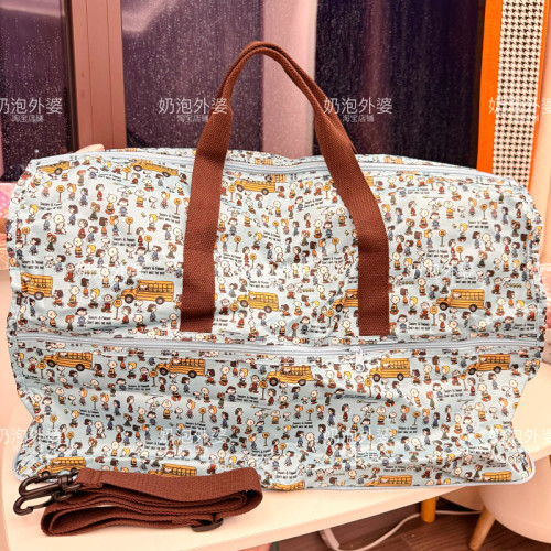 日系新款史盧比可折曡旅行袋卡通休閒手提包百搭單肩包衣服收納包 日系新款史盧比可折曡旅行袋卡通休閒手提包百搭單肩包衣服收納包