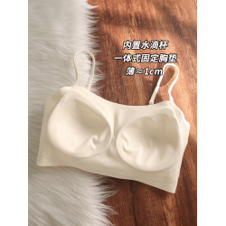 親膚無痕舒適內衣女薄款小胸聚攏吊帶抹胸無鋼圈運動文胸罩打底