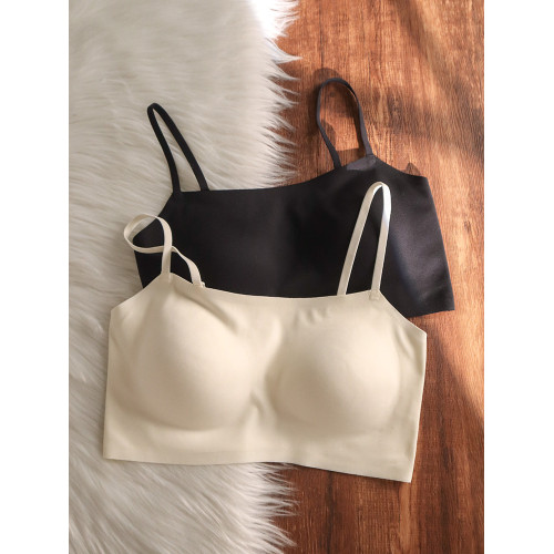 親膚無痕舒適內衣女薄款小胸聚攏吊帶抹胸無鋼圈運動文胸罩打底