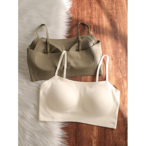 親膚無痕舒適內衣女薄款小胸聚攏吊帶抹胸無鋼圈運動文胸罩打底