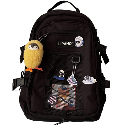 日韓工裝雙肩包大學生書包女ins潮高中生旅行時尚潮流運動後後背包男