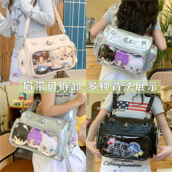 夏季新款雙肩後後背包學生休閒女大容量通勤單肩斜後後背包書包痛包娃包森