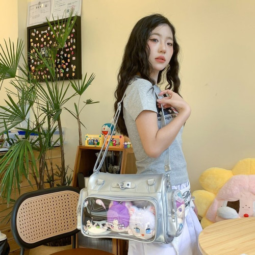 夏季新款雙肩後後背包學生休閒女大容量通勤單肩斜後後背包書包痛包娃包森