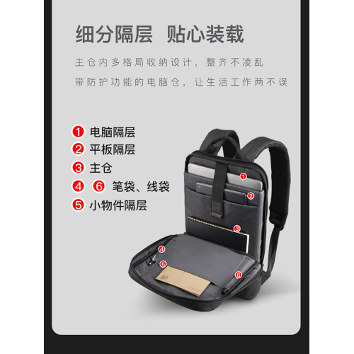 小型輕便USB商務雙肩包男士超輕薄防水電腦後後背包14寸上班簡約書包 小型輕便USB商務雙肩包男士超輕薄防水電腦後後背包14寸上班簡約書包