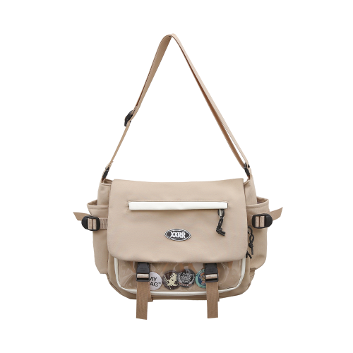 斜後後背包男生個性潮牌大容量單肩包女學生微痛包原創百搭挎包初中生