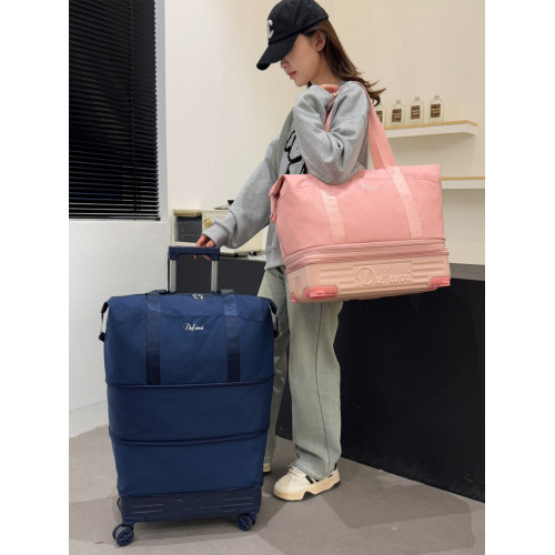 帶滑輪行李袋學生住校裝被子大容量旅行包男女手提登機輕便拉桿包 帶滑輪行李袋學生住校裝被子大容量旅行包男女手提登機輕便拉桿包