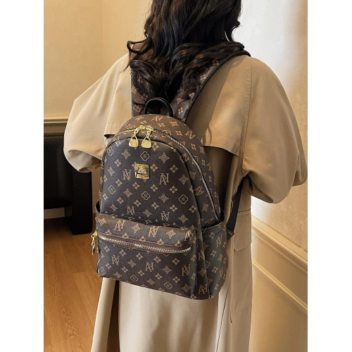 氣質通勤風雙肩包大容量字母印花後後背包2025新款高顔值時尚百搭書包