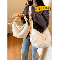 2026帆布包女士2025新款超火男士餃子包上班通勤大容量單肩斜後後背包