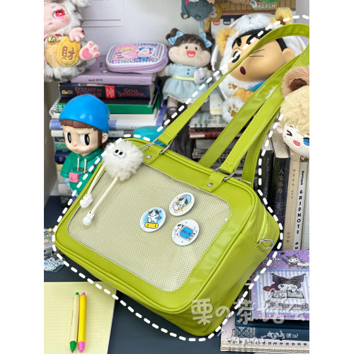 日系軟妹看展吧唧痛包穀子展示袋 學院ins二次元PU手提斜後後背包包女 日系軟妹看展吧唧痛包穀子展示袋 學院ins二次元PU手提斜後後背包包女