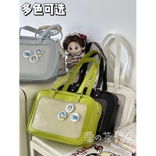 日系軟妹看展吧唧痛包穀子展示袋 學院ins二次元PU手提斜後後背包包女 日系軟妹看展吧唧痛包穀子展示袋 學院ins二次元PU手提斜後後背包包女