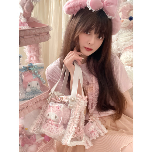 QueenJStudio原創自製曬娃包Lolita芭蕾風痛包手作公仔掛件防塵套