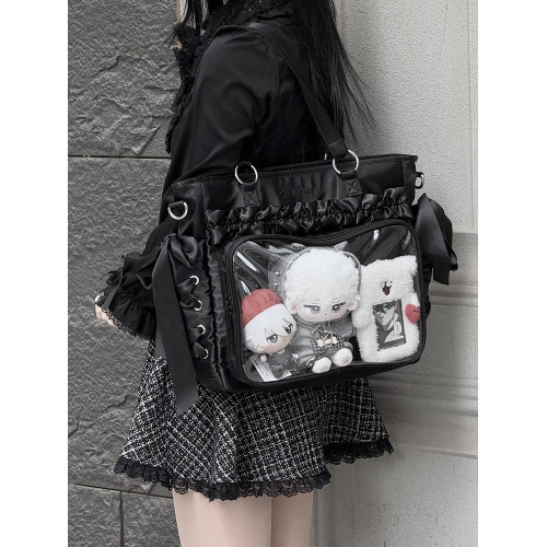 AORDA 大腸絲帶痛包雙肩大容量單肩斜背吧唧包二次元日常20cm娃包