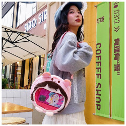 時光代理人陸光痛包喬苓程小時斜後後背包大嘴包包少女玩偶雙肩後後背包女