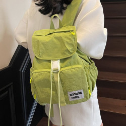 帆布雙肩包女大容量休閒百搭學生上課書包戶外登山包輕便旅遊後後背包