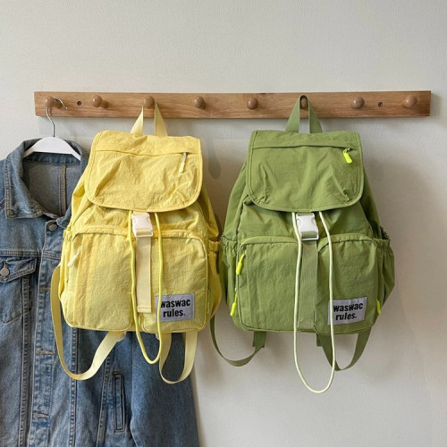 帆布雙肩包女大容量休閒百搭學生上課書包戶外登山包輕便旅遊後後背包