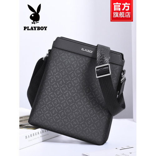 花花公子單肩包男士斜後後背包公文包2024新款商務休閒男款包包後後背包潮