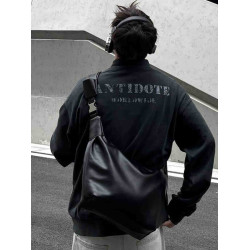 YUEN韓國高級感單肩斜背復古ins餃子包男女旅行通勤包大容量托特