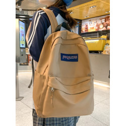 純色雙肩後後背包ins校園初高中學生書包大學生高顔值休閒通勤旅行包