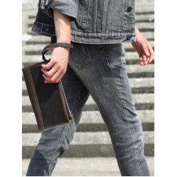 思沃可 頭層牛皮單肩包經典百搭斜後後背包日常實用手拿包真皮瘋馬皮