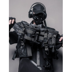 戰術胸包ins機能工裝包軍迷斜後後背包多功能可拆卸潮酷帆布快取包男