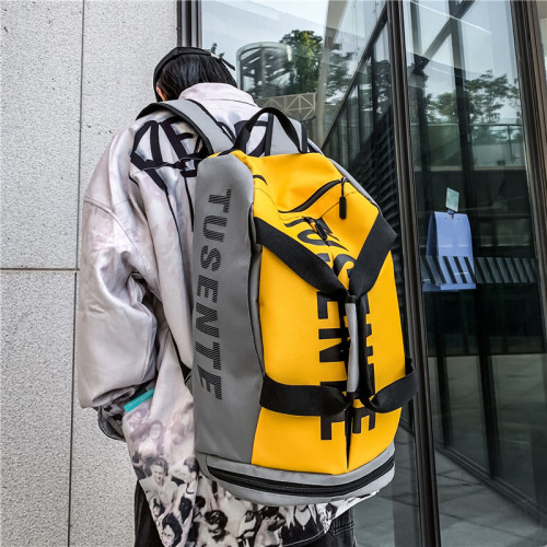 旅行包手提行李袋大容量超大時尚潮流後後背包男雙肩包乾濕分離健身包