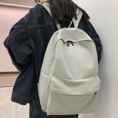 無印書包女大學生韓版ins大容量簡約純色後後背包初中高中生雙肩包男