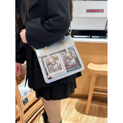 嗚咚小鋪原創日常百搭吧唧二次元雙肩小食量痛包包女【芙芙生酪】