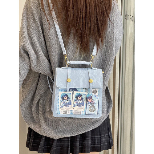 嗚咚小鋪原創日常百搭吧唧二次元雙肩小食量痛包包女【芙芙生酪】