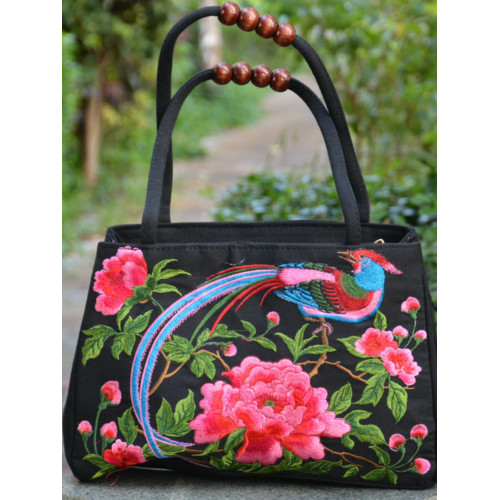 2023新款民族風手工雙面綉花刺綉包包中老年手提包女士帆布旅行包 2023新款民族風手工雙面綉花刺綉包包中老年手提包女士帆布旅行包