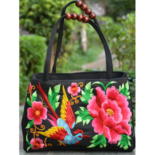 2023新款民族風手工雙面綉花刺綉包包中老年手提包女士帆布旅行包 2023新款民族風手工雙面綉花刺綉包包中老年手提包女士帆布旅行包