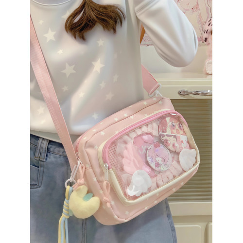 紫色痛包小食量女斜背日常小挎包可愛女孩女童初中生洋氣學生包包