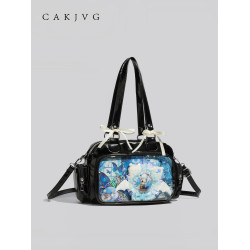 CAKJVG原創日系可愛絲帶二次元少女痛包2025新款大容量手提斜後後背包