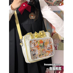 校園百搭純色簡約小食量吧唧紥穀痛包蝴蝶結JK二次元單肩斜後後背包女