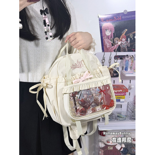 日系二次元雙肩痛包女蝴蝶結可拆卸小後後背包甜美可愛學生書包小食量