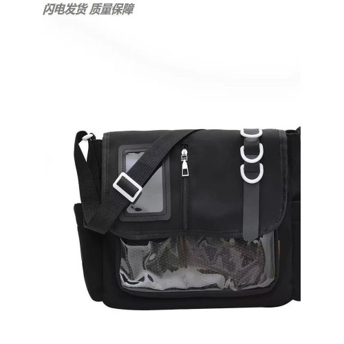 日系女包尼龍單肩小衆設計時尚百搭手提上課通勤斜後後背包藍色痛包