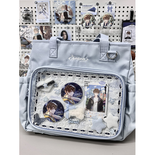 AORDA 原創日常大容量斜背娃包上課通勤吧唧斜背單肩包社畜痛包