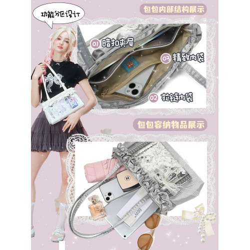 LOLA DESIGN綢緞痛包小食量 通勤學生黨日系二次元大腸痛腋下包女